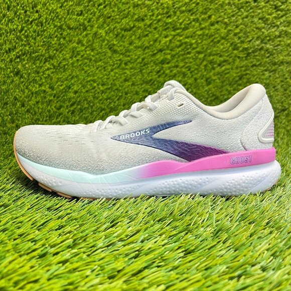 Brooks Ghost 16 Womens Size 7 Gray Blue Purple Walking Running Shoes Sneakers - Picture 3 of 10
